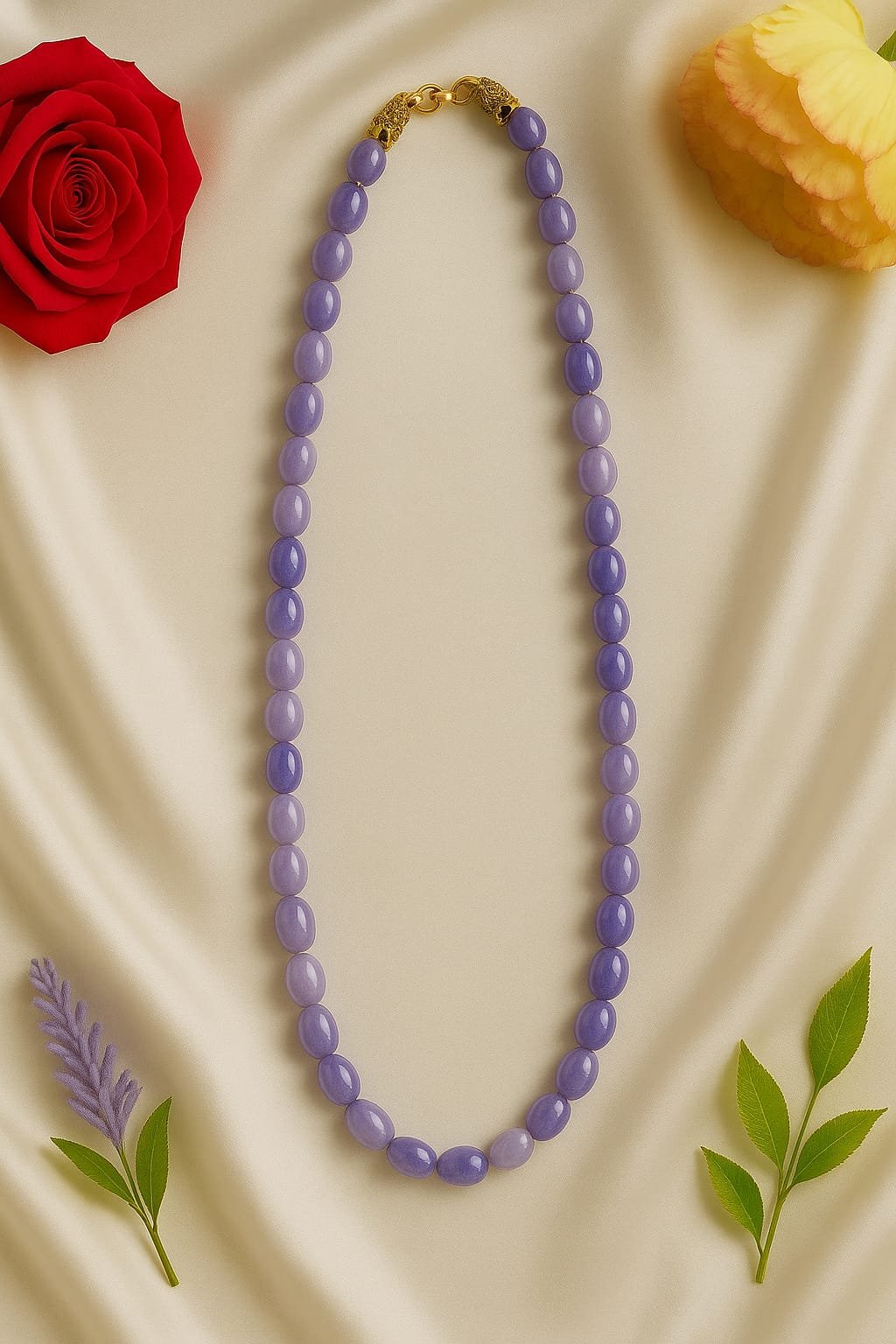 Elegant Lavender Beaded Necklace – Stylish Handmade Jewellery for Women designed Isabel Jewels