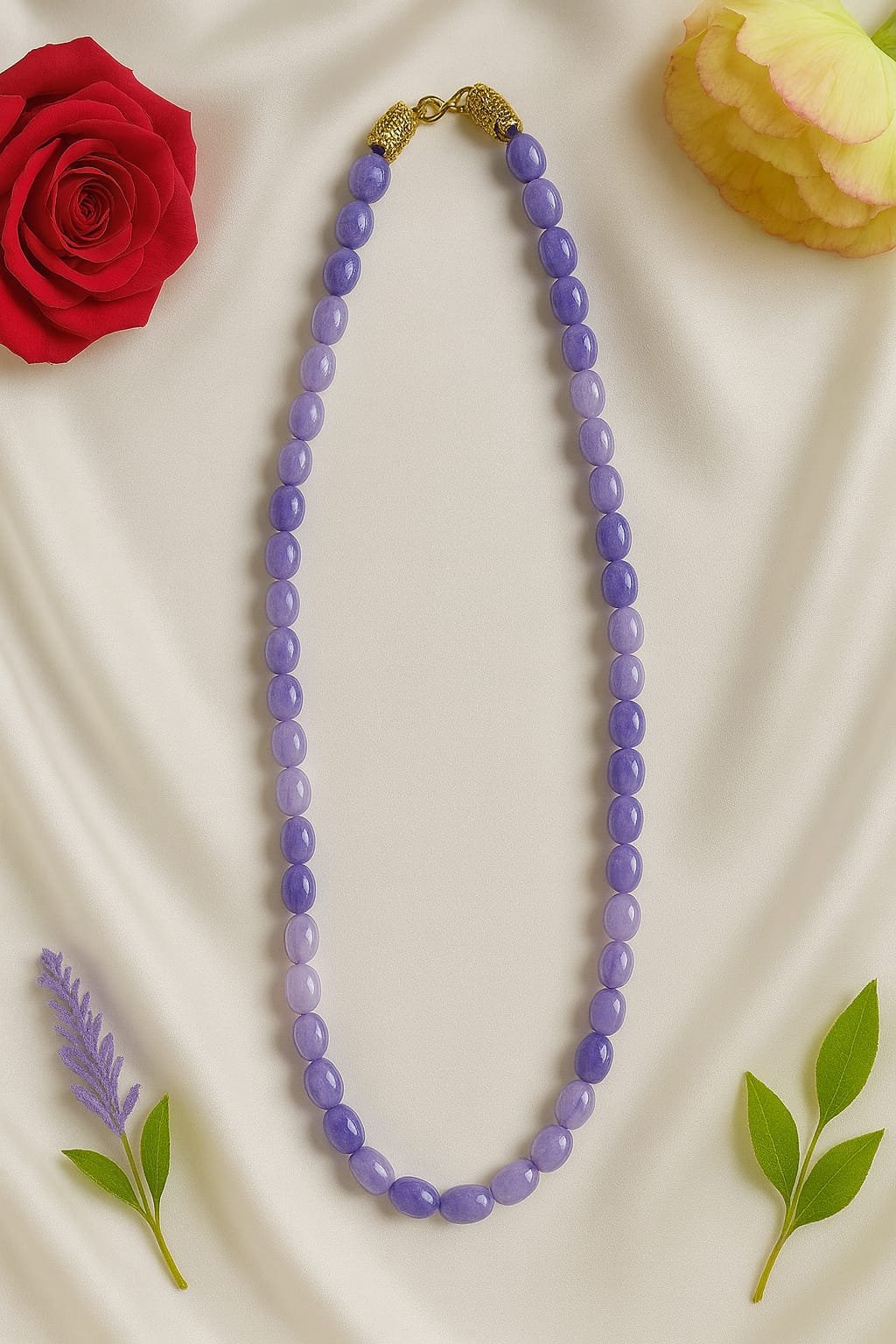 Elegant Lavender Beaded Necklace – Stylish Handmade Jewellery for Women designed Isabel Jewels - Image 2