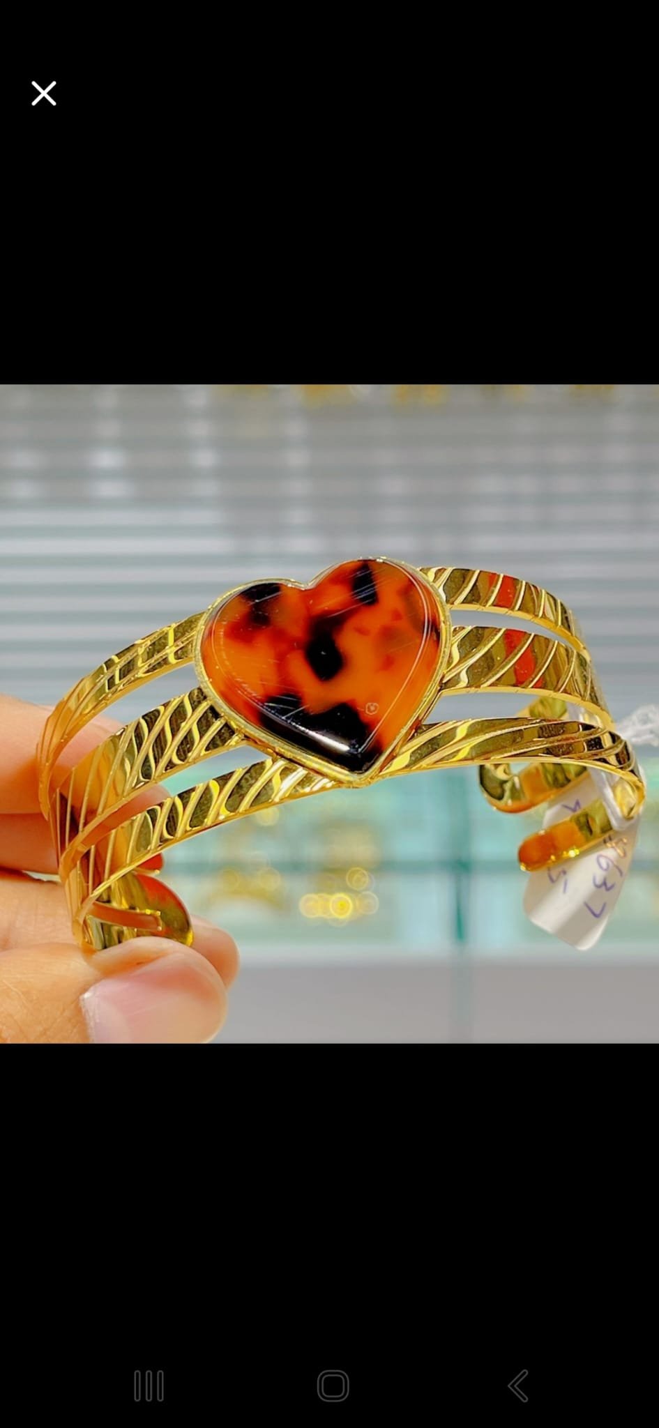 Gold Heart Cuff Bracelet – Trendy Women’s Fashion Statement Bangles Designed Isabel Jewels - Image 2