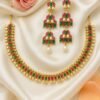 Bridal Gold-Plated Necklace and Earring Set – Ruby, Emerald & Pearl Jewellery designed Isabel jewels