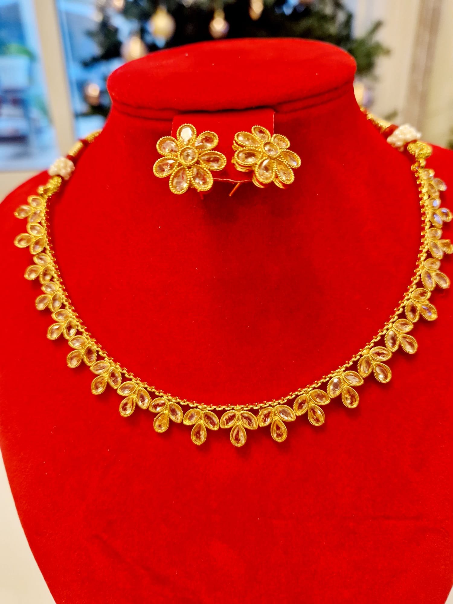 Gold-Plated Kundan Necklace Set – Bridal & Party Wear jewellery designed Isabel jewels