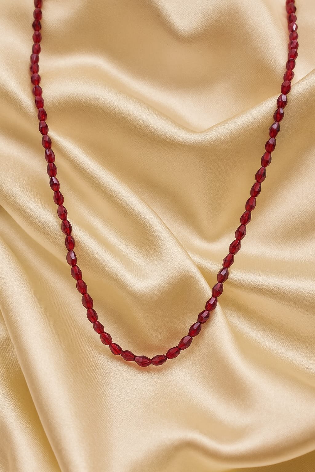 Red Beads Necklace for Women – Simple Everyday Jewellery | Trendy Beaded Chain Designed Isabel Jewels