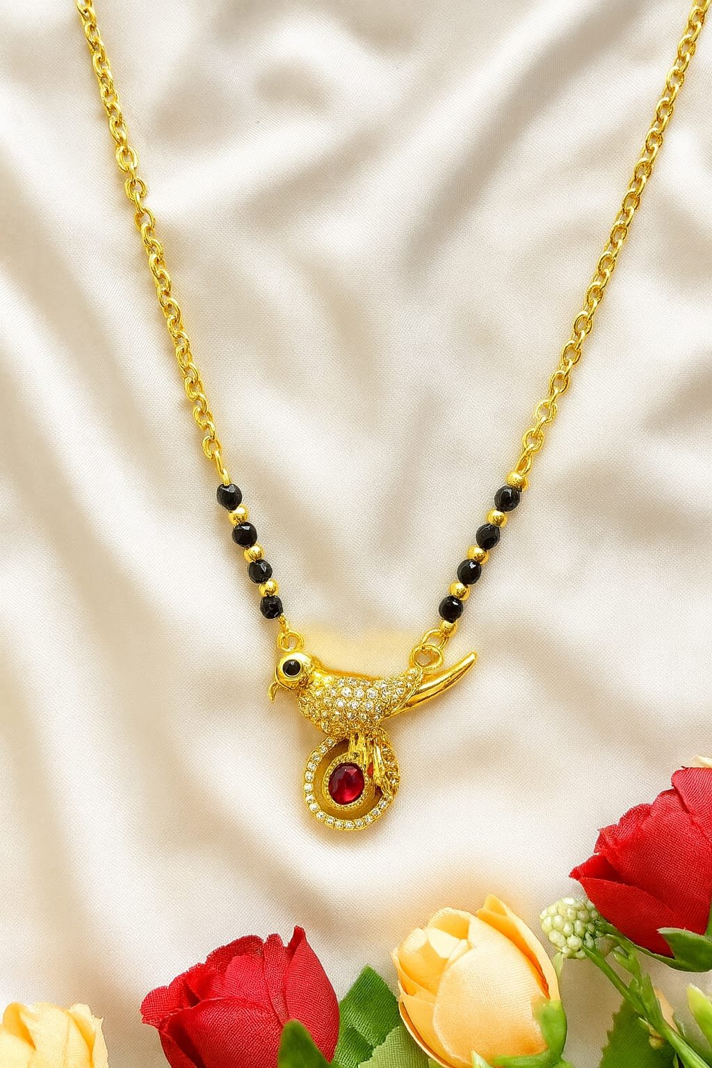 Gold Plated Bird Design Mangal sutra Pendant designed Isabel jewels