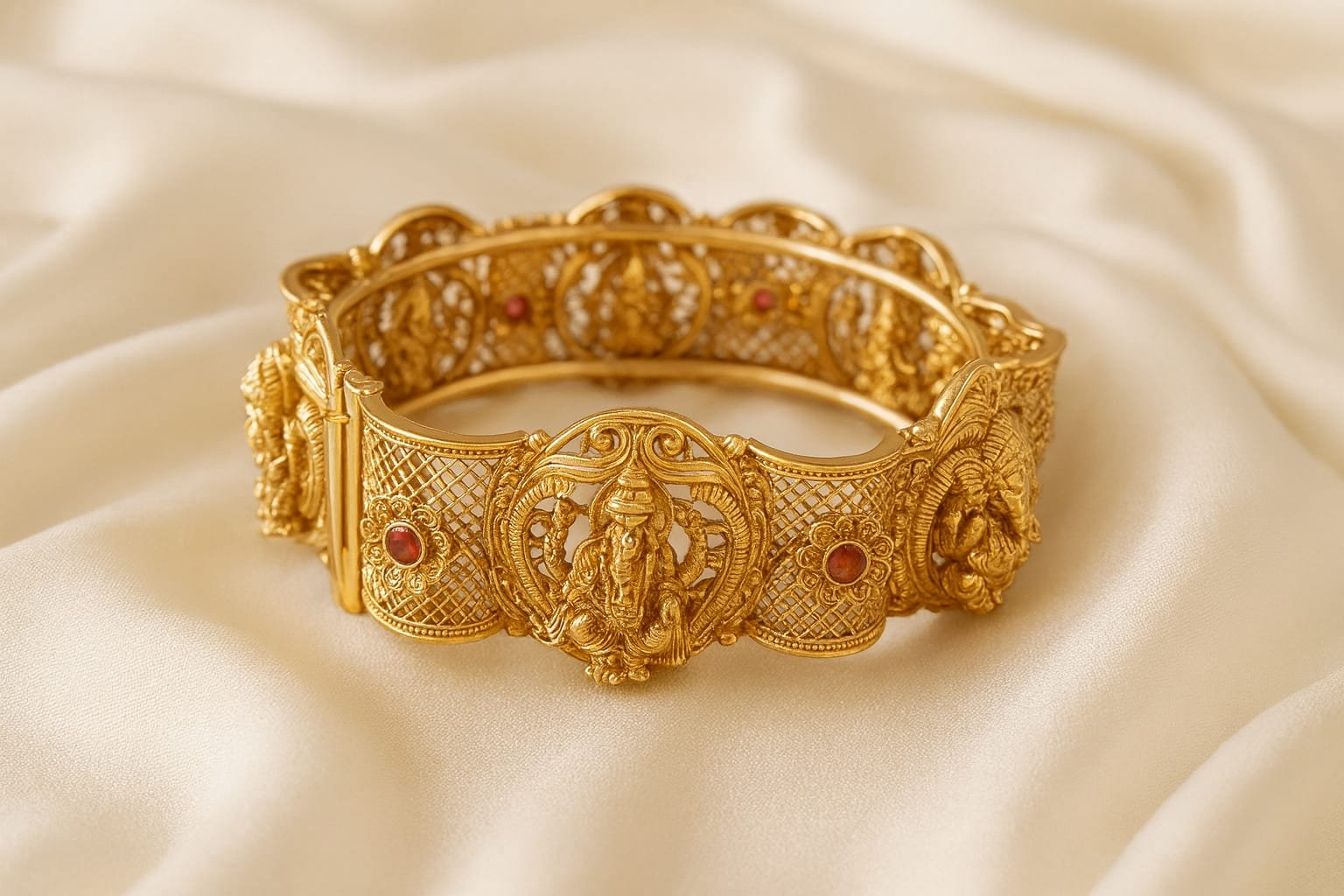 Antique Temple Screw Bangle – Goddess Lakshmi Kada | Most Searched Bridal Jewellery / designed Isabel Jewels