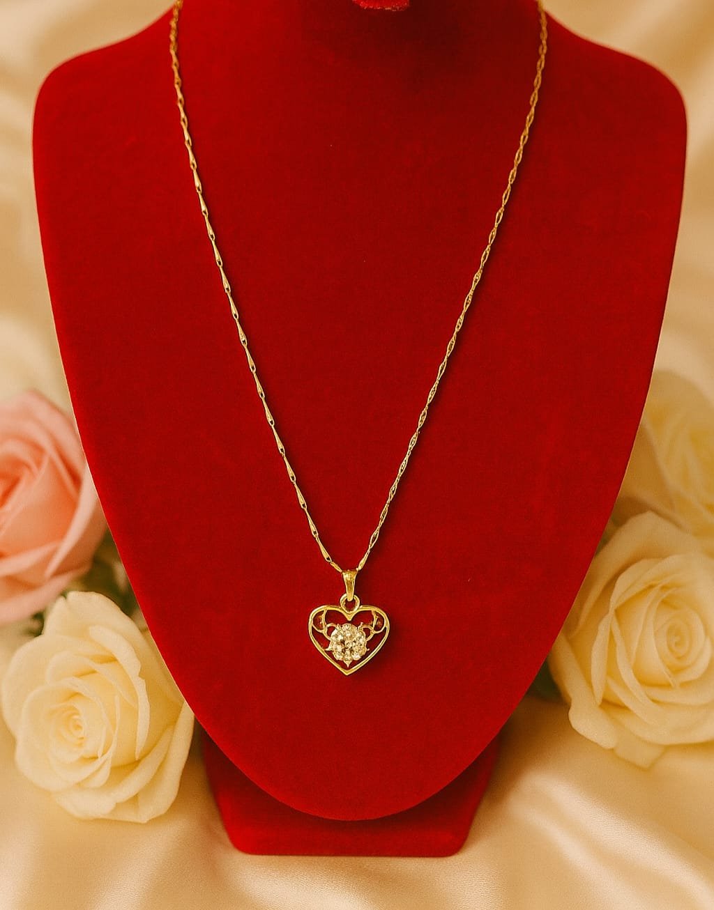 Rose Gold Heart Pendant Necklace designed Isabel Jewels