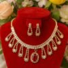 Girls Red Stone Necklace & Earring Set – Party Wear Crystal Jewellery for Kids designed Isabel Jewels