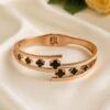 Girls Rose Gold Stainless Steel Bracelet – Trending Clover Design,5cm diameter, designed Isabel Jewels