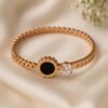 Elegant Rose Gold Stainless Steel Girls Bracelet – Trending Flower Charm Design(5cm diameter) designed Isabel jewels