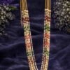 8-Layer Pearl Beads Long Necklace – Traditional Multicolour Jewellery designed Isabel Jewels