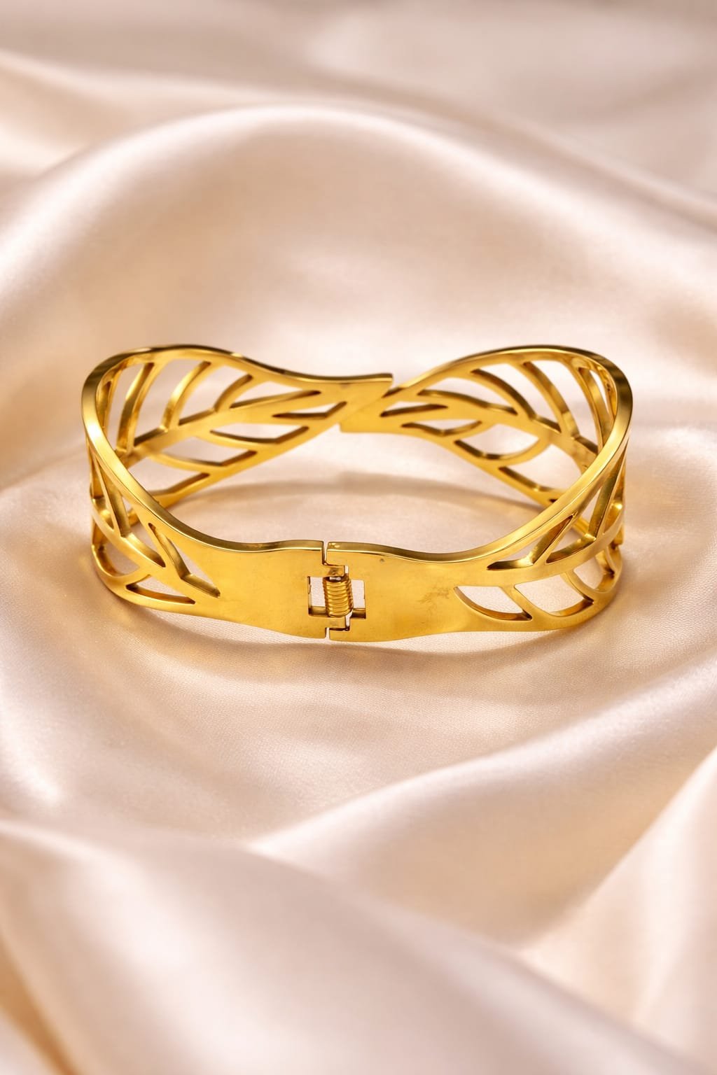 Luxury Gold CZ Open Cuff Bracelet – Designer Women’s Statement Bangle Designed Isabel Jeqwels - Image 2