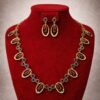 ✨ Gold Plated Blue Stone Necklace Set | Elegant Party Wear Jewellery designed Isabel Jewels, black colour also available, ✨
