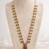 Gold Plated Green Palaka Stone Long Necklace | Traditional Temple Jewellery designed Isabel jewels