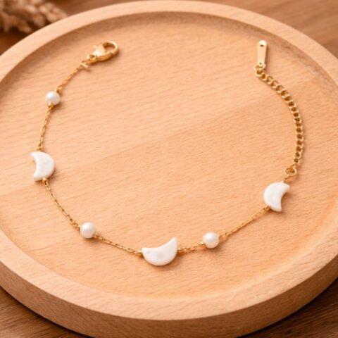 Moon Charm Gold Bracelet designed by Isabel Jewels