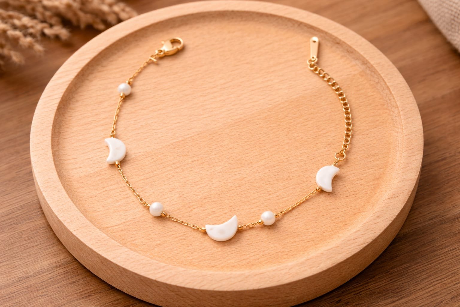 Moon Charm Gold Bracelet designed by Isabel Jewels