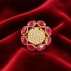 pearls and ruby stones ring designed by Isabel Jewels