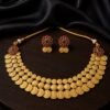 Antique Gold Lakshmi Coin Necklace Set designed by Isabel jewels