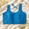 Blue Cotton Silk Blouse Size 38