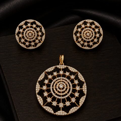 Diamond look like pendent and earrings from Isabel Jewels