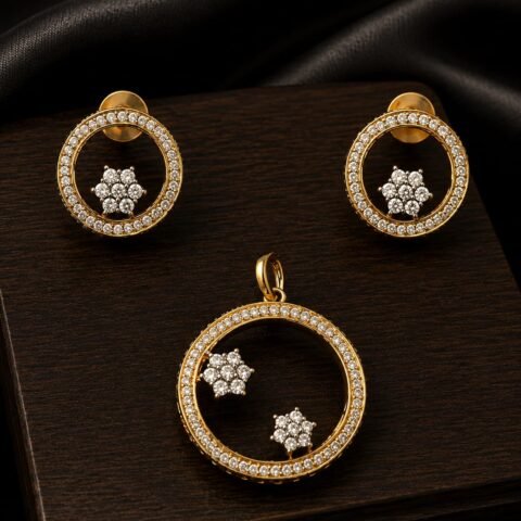 Diamond look like pendent and earrings from Isabel Jewels