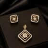 Elegant Square CZ Pendant & Stud Set