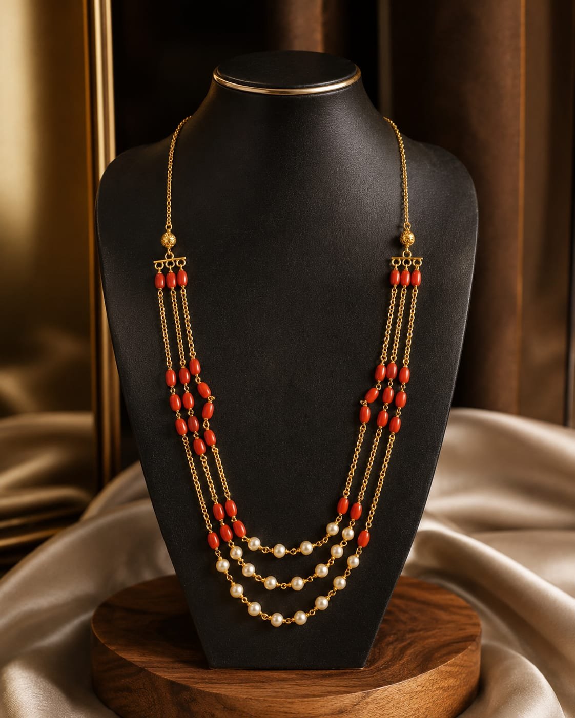 3 Layer Coral Beads Chain