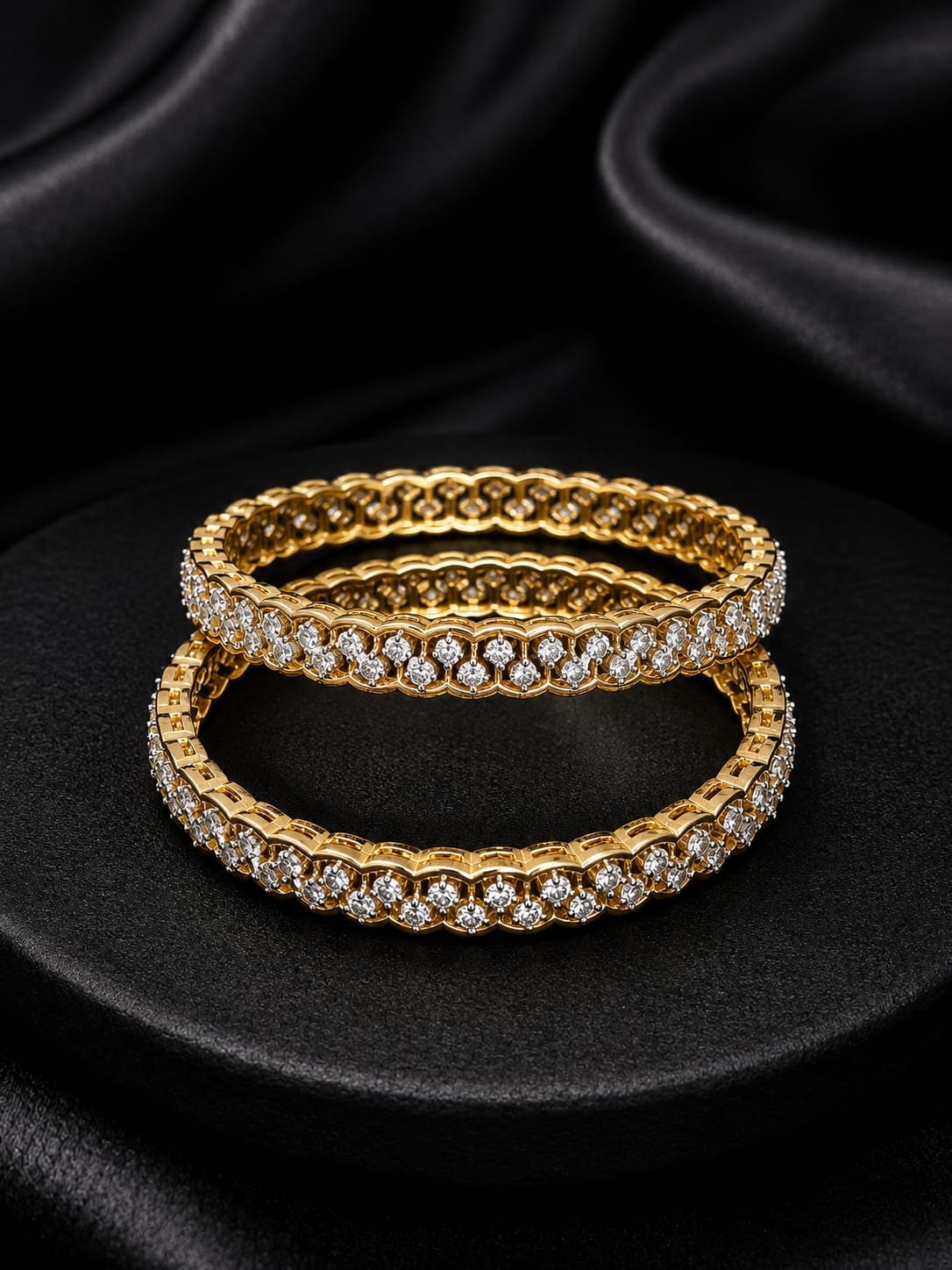 White AD stone bangles size 2'6 designed Isabel Jewels