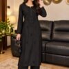 Black chikankari kurti set, size 40